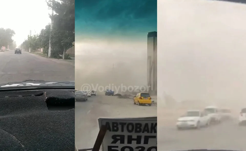 Узгидромет рассказал о причинах появления в Андижане пыльной бури 
